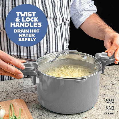 Gotham Steel 5 Quart Stock Pot Multipurpose Pasta Pot - Image 4