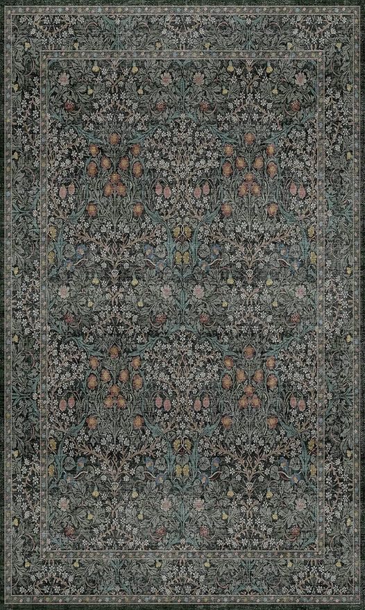 Vintage Floral Dark Green 3x5 Area Rugs - Image 10