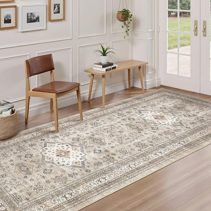 Vintage Hallway Runner Rug 3x12: Large Soft Washable Entryway - Image 3