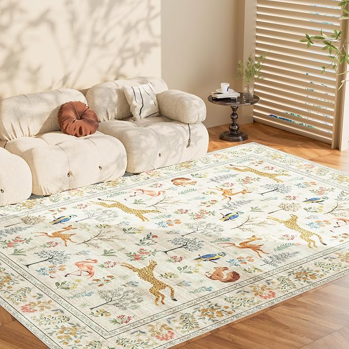 DUKINO 6x9 Rug, Washable Animal Living Room Rug - Image 9