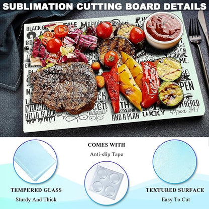 6Pack Sublimation Glass Cutting Board Blanks, Textured Tempered Glass Chopping - Image 3