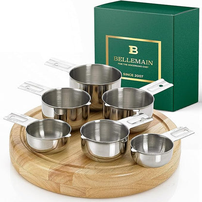 Bellemain One-Piece Stainless Steel Measuring Cups Set of 6 – Nesting Metal by Bellemain