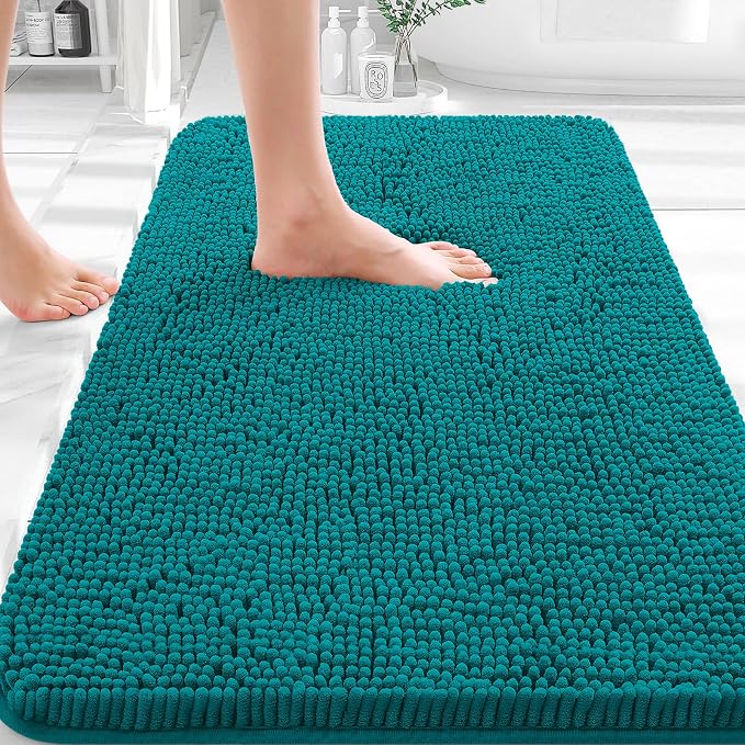 OLANLY Bathroom Rugs 35x24, Extra Soft Absorbent Chenille Bath Rugs, Rubber by OLANLY