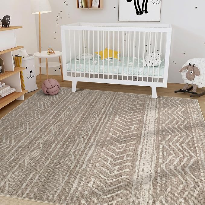 Nakagishi 8x10 Area Rugs Living Room: Washable Boho Large Neutral Soft - Image 8