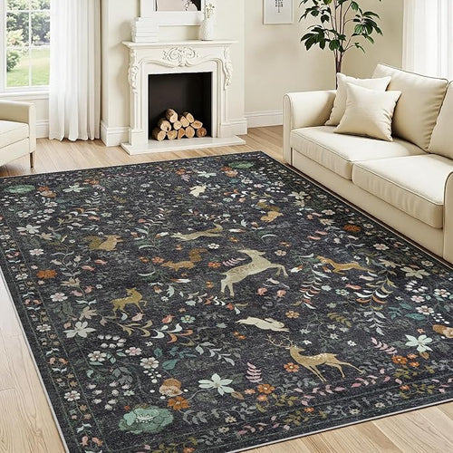 6x9 Area Rugs Washable Rug: Large Boho Living Room Rug Soft Non-Slip Low Pile - Image 2