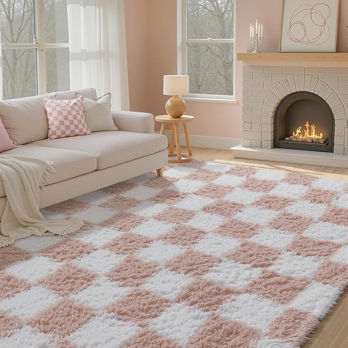 PureCozy Checkered Rug 8x10 for Living Room - Image 3