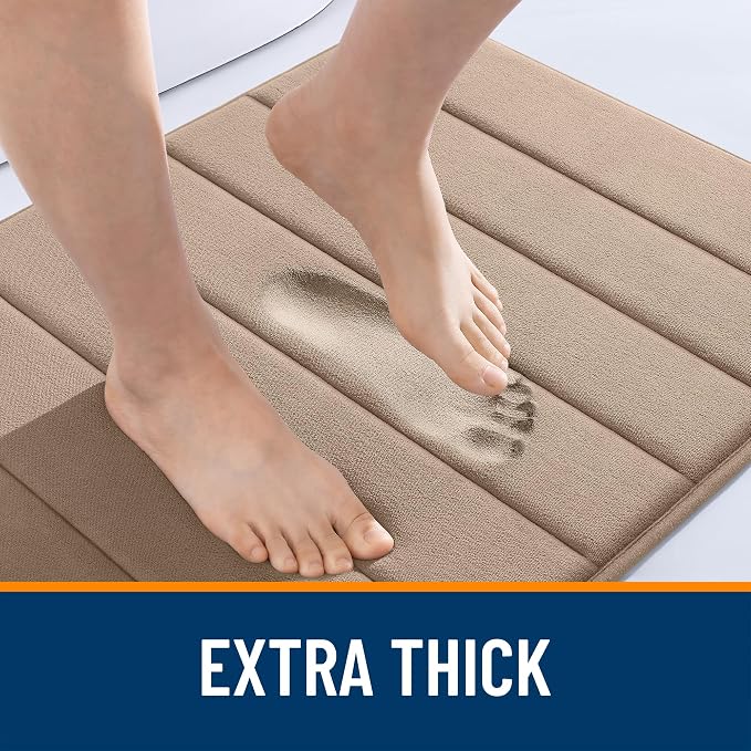 OLANLY Memory Foam Toilet Rugs U Shaped 24x20, Super Soft Absorbent Contour - Image 7