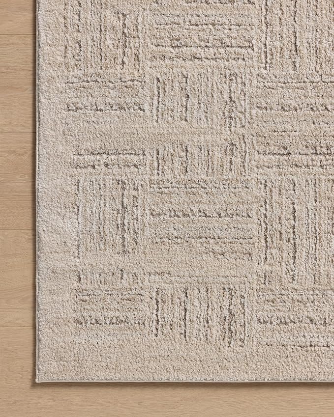 Loloi Amber Lewis Monty Collection MOT-01 Ivory/Taupe 5'-3" x 7'-6", .50" Pile - Image 7