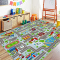 Capslpad Sky Blue Car Road Kid Rug Carpet Playmat by CapslpadDirect