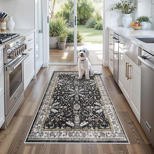 3x5 Kitchen Rug Washable Non-Skid, Boho Indoor Small Throw Area Rugs by BYYVOORugsforYourHome