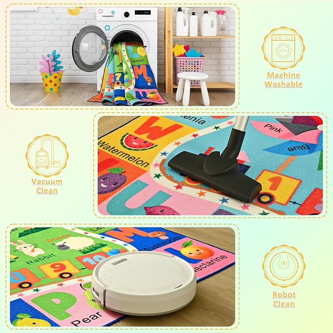 Maxsoft Kids Rug for Playroom, Educational 4x6 Play Mat for Classroom, Washable - Image 9