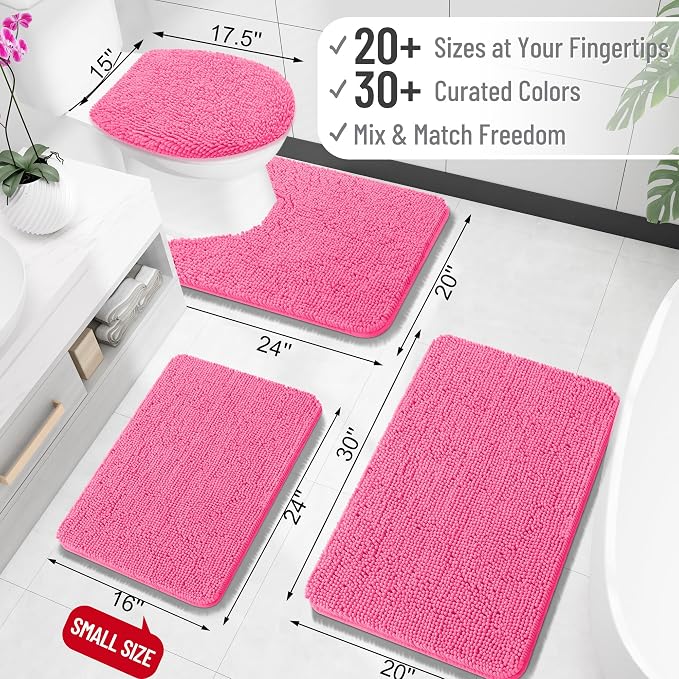 OLANLY Large Bathroom Rugs 50x30, Extra Soft Absorbent Chenille Bath Rugs - Image 2