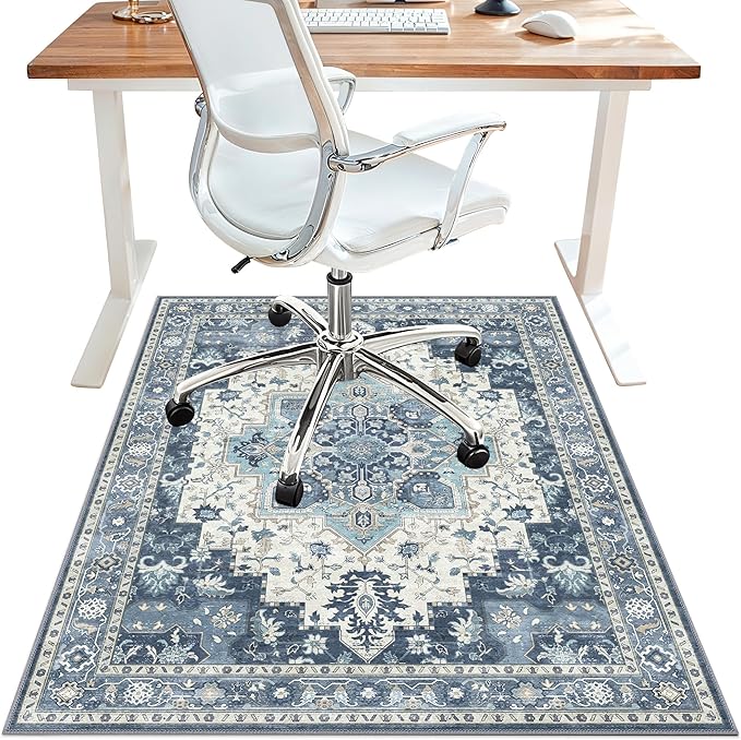 48"x72" Office Chair Mat for Hardwood Tile Floor, Under Desk Carpet Protector by BESBLEE