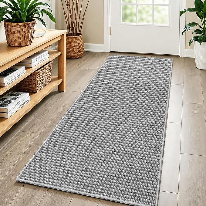 Faux Jute Hallway Runner Rug 2'x6', Washable & Non-Slip, No Odor. Farmhouse by Unknown
