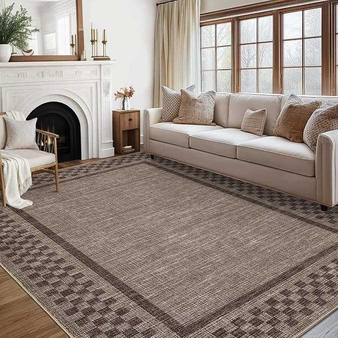 GarveeHome Machine Washable 5x7 Area Rugs Modern Bordered Living Room Rug Non - Image 9