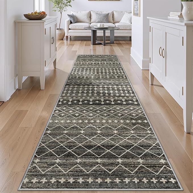 Miukiki 2x10 Runner Rug Moroccan Washable Hallway Runner Rug Non Slip Indoor by Miukiki