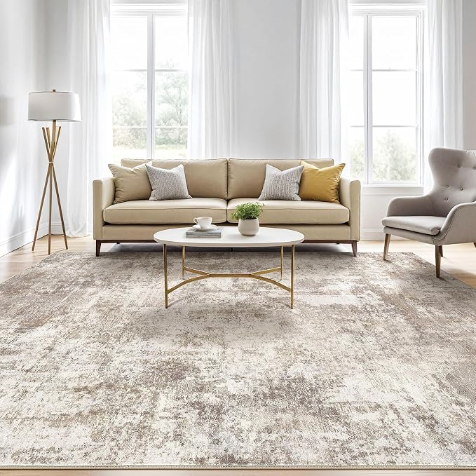 Area Rugs 9x12 Living Room: Washable Large Abstract Soft Rugs Stain Resistant - Image 5