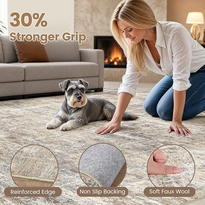 cotiled Washable 6x9 Area Rug for Living Room - Image 3