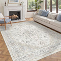 befbee 5x7 Area Rugs for Living Rooms, Stain Resistant Neutral Washable Rugs by Befbee