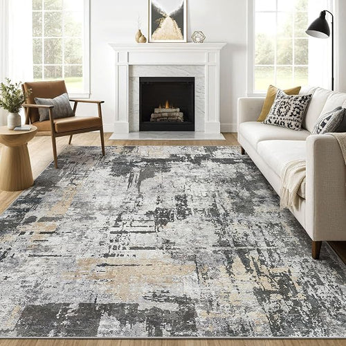 7x9 Area Rug Living Room: Washable Large Abstract Modern Soft Rug Stain by LOONGRUG