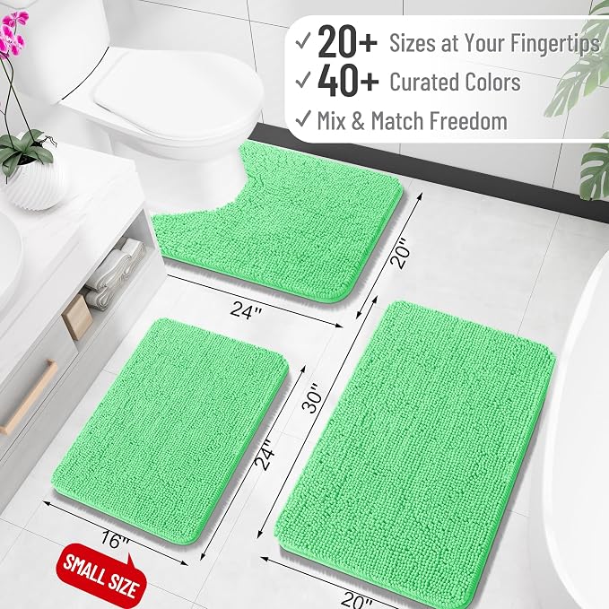 OLANLY Large Bathroom Rugs 47x32, Extra Soft Absorbent Chenille Bath Rugs - Image 2