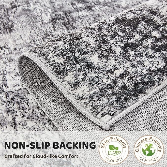 DMOYEST Washable Runner Rug for Hallway: 3x8 Neutral Modern Abstract Low Pile - Image 8