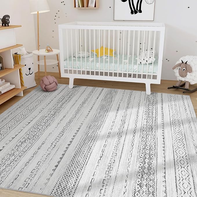Nakagishi 6x9 Area Rugs Living Room: Washable Boho Large Neutral Soft Farmhouse - Image 7