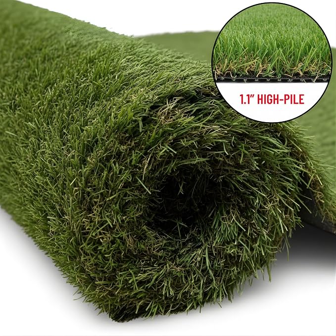 Ottomanson Artificial Turf Natural 78" x 18', Realistic Grass Carpet - Image 2