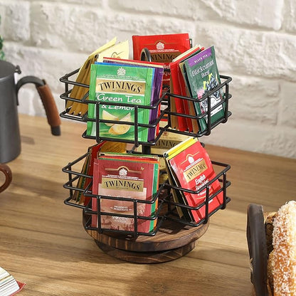 MyGift 8 Compartment Tea Bag Organizer Carousel, Coffee Station Storage Caddy - Image 2