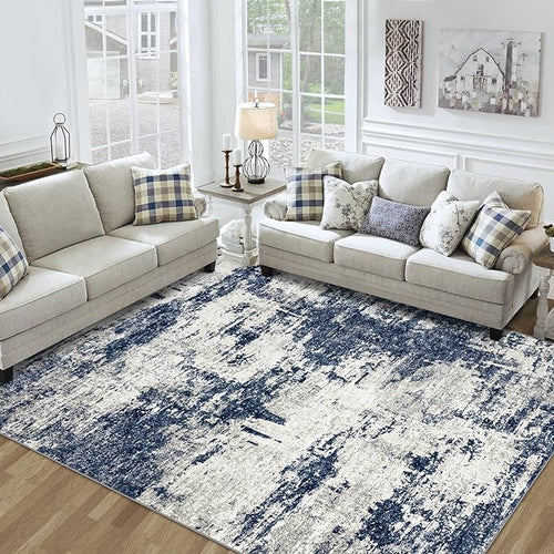 8x10 Area Rug for Living Room Bedroom: Abstract Washable Rug by Tosuoka