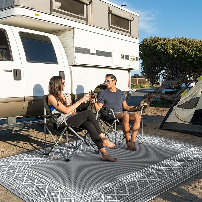 GENIMO Outdoor Rug Waterproof for Patio, Camping Outside Mat for Outdoor Decor - Image 3