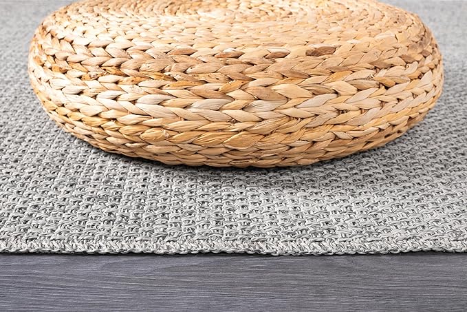 CAMILSON Easy Jute Rug 8x10, Indoor Outdoor Grey Color Area Rugs - Image 10