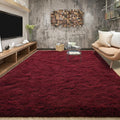 Tepook Fluffy Burgundy Rugs for Living Room, 6x9 Dark Red Area Rug for Bedroom by Tepook