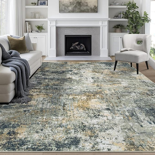 9x12 Area Rugs for Living Room Rug Washable: Abstract Large Rug for Dining Room by Aelenmu