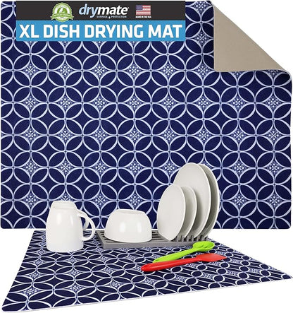 Drymate Jumbo XL Dish Drying Mat, Low-Profile, Super Absorbent, Quick Dry Fabric by Drymate