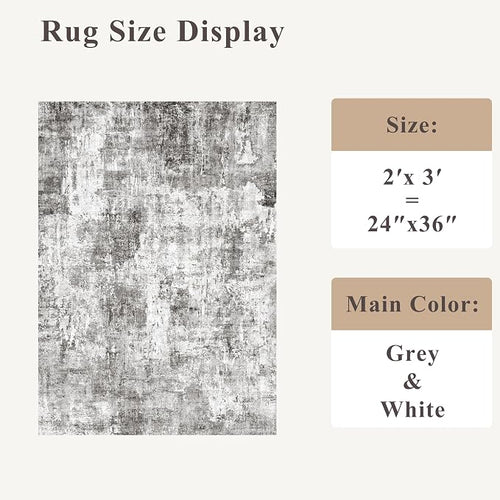 2x3 Washable Non-Slip Area Rug - Image 2