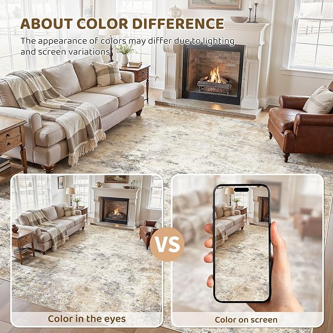 UERMEI 10x14 Washable Area Rug - Image 6