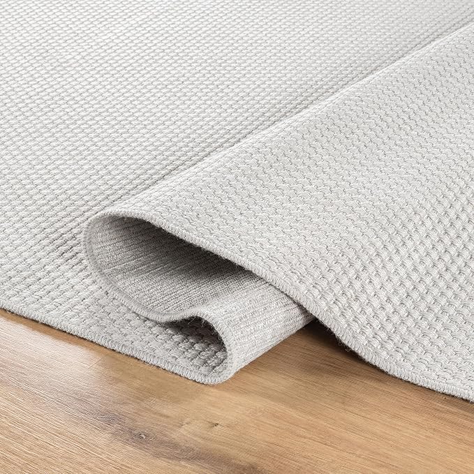 CAMILSON Easy Jute Rug 5x7, Indoor Outdoor Off-White Farmhouse Area Rugs - Image 3