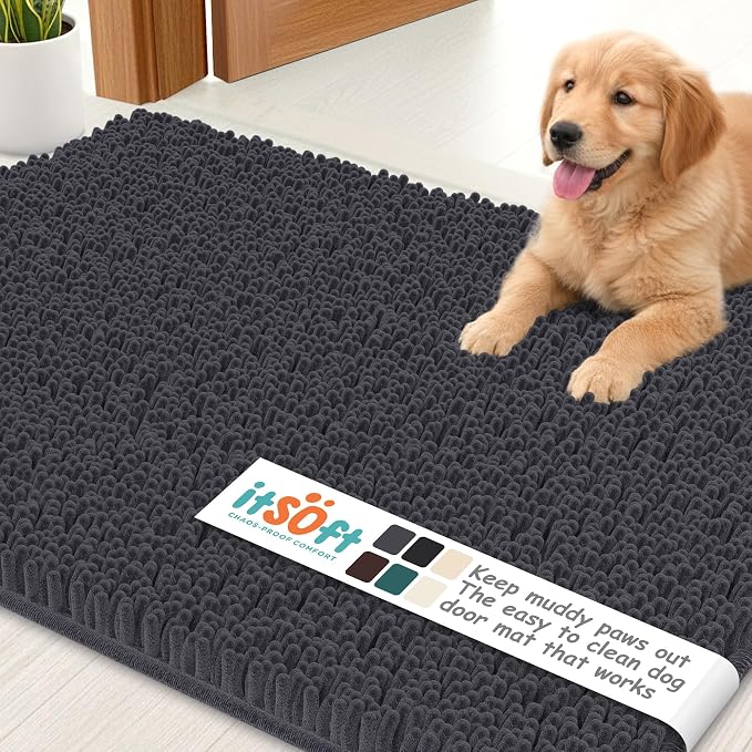 Dog Rugs for Muddy Paws 34x21 | Cleaner Mud Free Floors | Muddy Dogs Mats for by ITSOFT