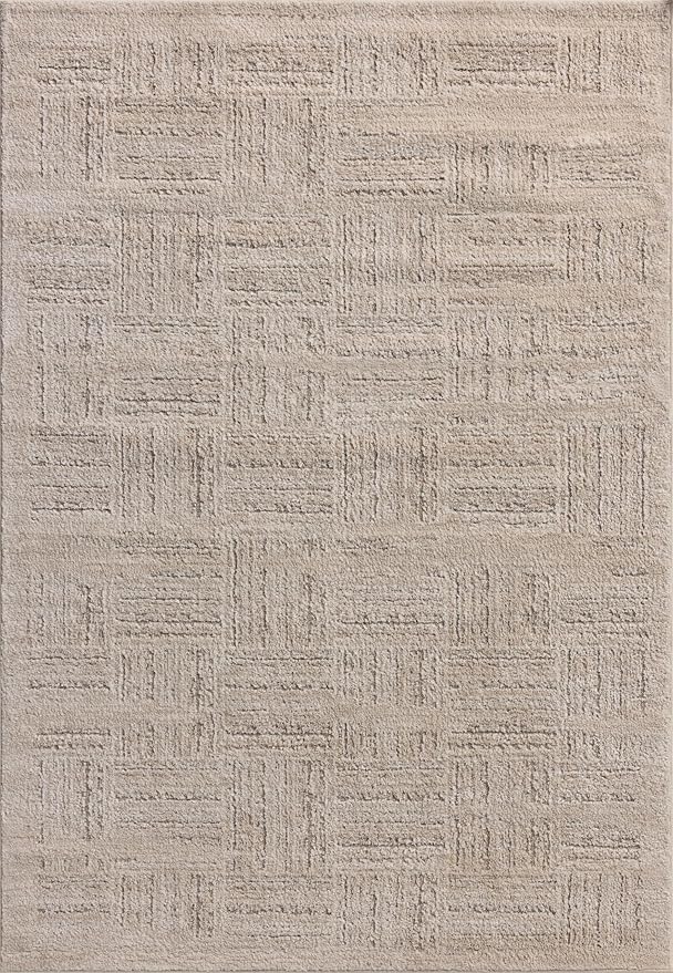 Loloi Amber Lewis Monty Collection MOT-01 Ivory/Taupe 5'-3" x 7'-6", .50" Pile - Image 3