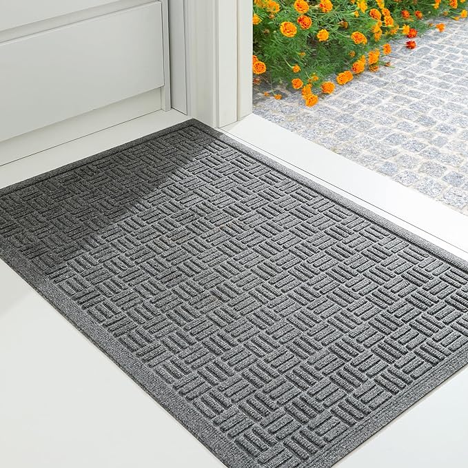 Mibao Front Door Mat Indoor Outdoor Entrance, Dirt Trapping Waterproof by Mibao
