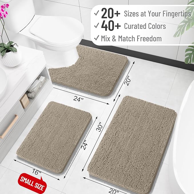 OLANLY Large Bathroom Rugs 40x24, Extra Soft Absorbent Chenille Bath Rugs - Image 2