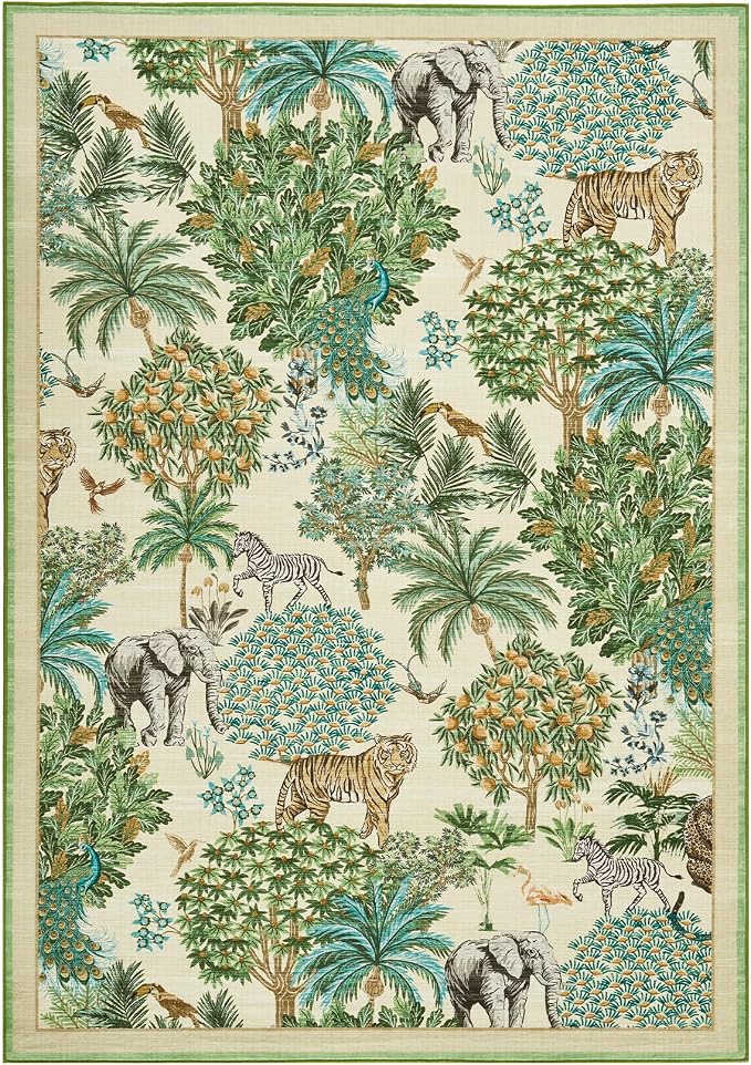 GarveeHome Jungle Animal Print Rug 6x9 Washable Area Rugs - Image 4