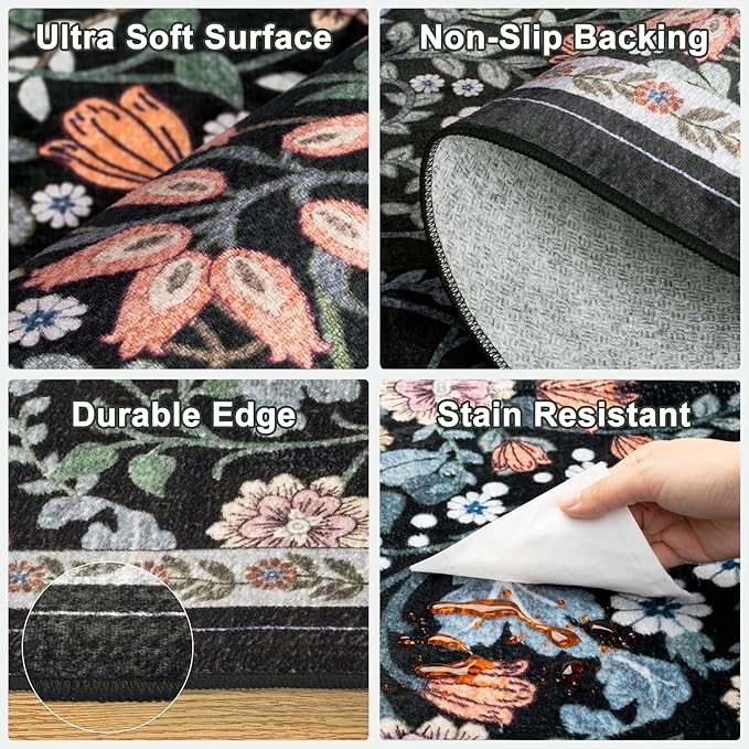 Runner Rug for Entryway: 2x5 Kitchen Rugs Non Slip Washable Ultra-Thin Soft - Image 8