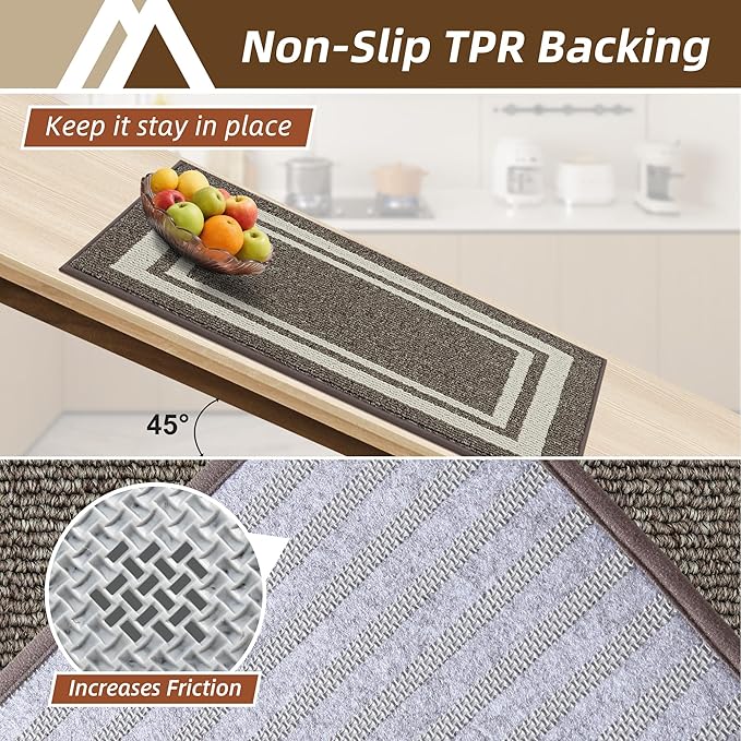 COSY HOMEER Kitchen Rugs Non-Slip 24x35/24x60 Inch Thick Polypropylene Standing - Image 4