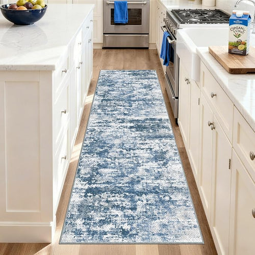Abstract Washable Runner Rug 2x6, Woven Non-Shedding Thin Runners - Image 2
