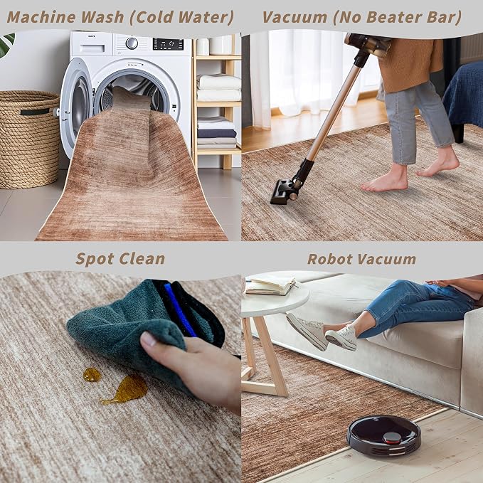 4x8 Washable Indoor Entryway Rug Non-Slip Rubber Backed Floor Mat - Image 8