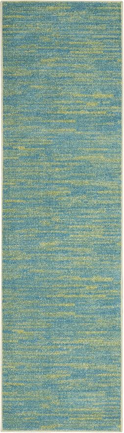 Nourison Home Nourison Essentials Blue Green 2'2" x 20' Area Rug - Image 4