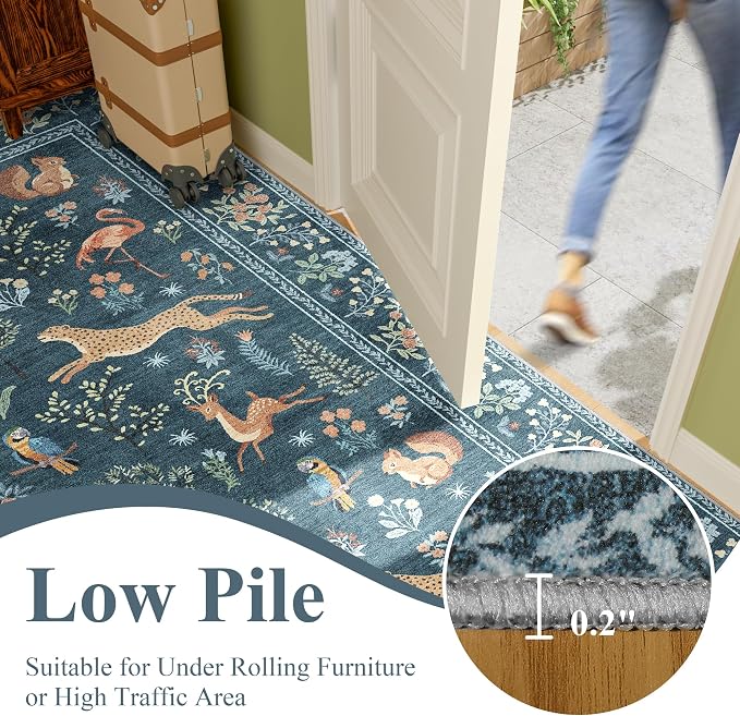 DUKINO 6x9 Rug, Washable Animal Living Room Rug - Image 7