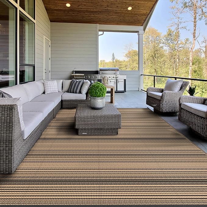 GENIMO Outdoor Rug for Patio Clearance, Lightweight Waterproof RV Camping Mat - Image 2
